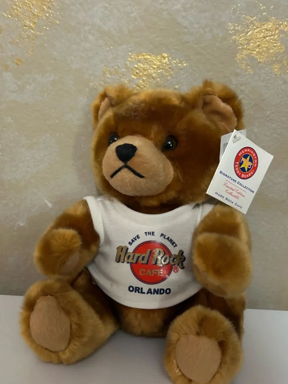 HardβRock Cafe Authentic Brown and White Orlando Bear Plush